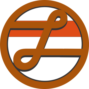 Orange circle with a large L and a single stripe at the second from the top 