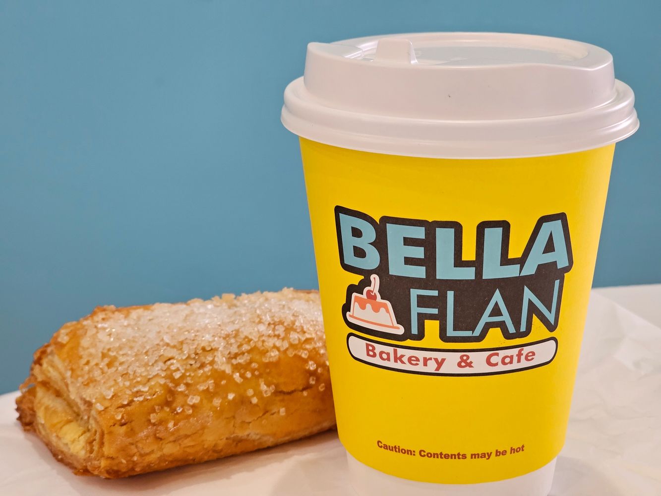 Cuban Latte with Cheese Roll Pastry from Bella Flan