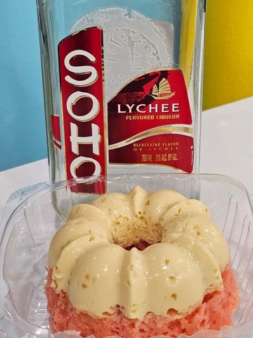 Lychee Martini Strawberry Flan Cake