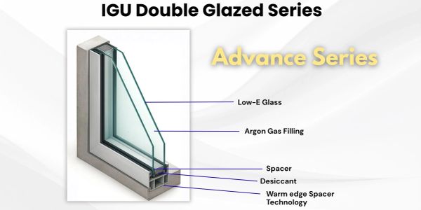 Diagram of IGU double glazed window with labeled components.