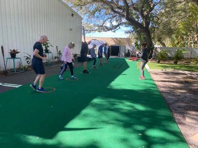 Parkinson's community members exercising at Tampa West Fit.  