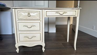 An old desk turned into a nice sewing table
