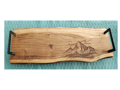 Engraved for a wedding, showing names, date, and location.