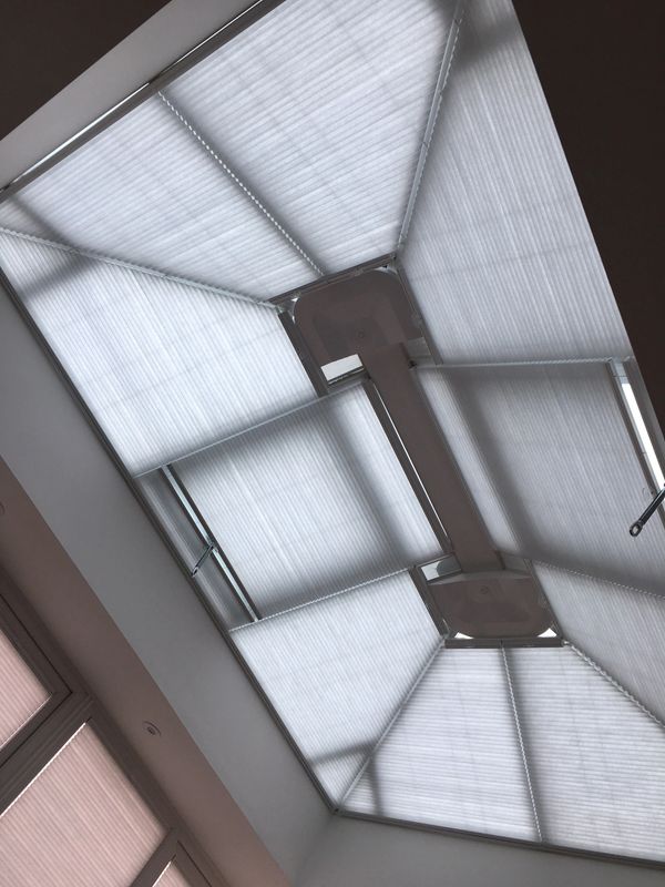 Conservatory roof and lantern blinds all motorised