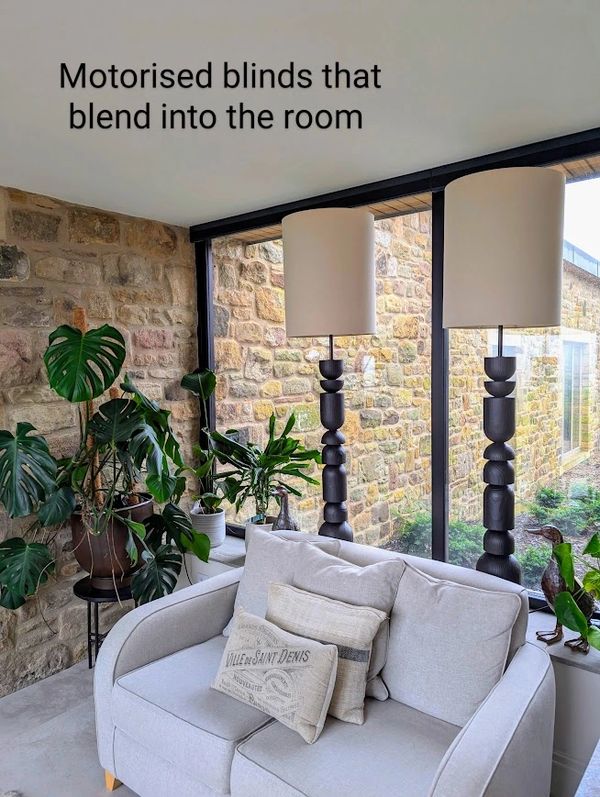 Duette motoriseed blinds that blend into architecture