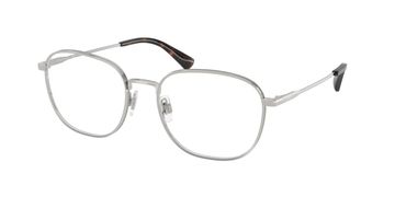 Silver metal eyeglasses with tortoiseshell tips.