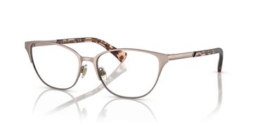 Stylish cat-eye eyeglasses with brown frames.