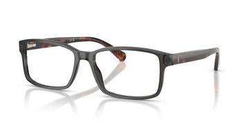 Stylish rectangular black eyeglasses with tortoiseshell temples.