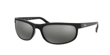 Black Ray-Ban polarized sunglasses.