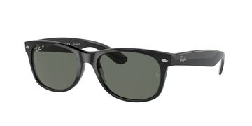 Black Ray-Ban Wayfarer sunglasses with polarized lenses.