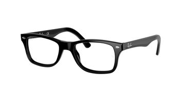 Black rectangular eyeglasses with thick frames.