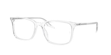 Transparent rectangular glasses frame.