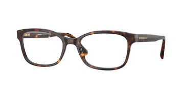 Tortoiseshell rectangular eyeglass frames.