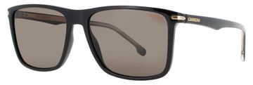 Black rectangular sunglasses with brown lenses.