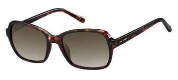 Tortoiseshell patterned sunglasses with gradient lenses.