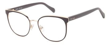 Stylish black and gold eyeglasses with a modern design.
