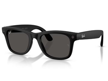 Black Wayfarer Ray-Ban sunglasses.