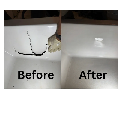 A huge hole in tub wall, Seattle, WA