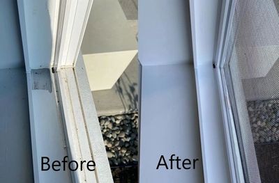 Before and after window repair for a customer in Covington, WA 