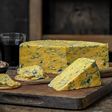 Harrogate Blue is one of range of cheeses made by Shepherd's Purse near Thirsk, North Yorkshire.