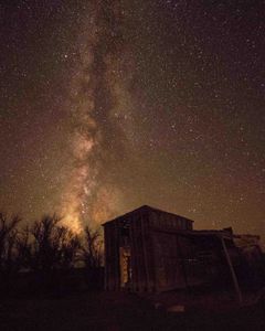 Milky Way back drop to abandon cabin