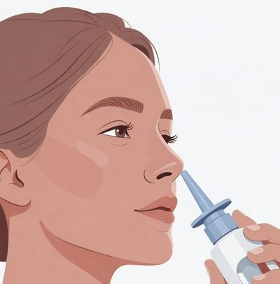 Person using a nasal spray.