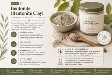 Bentonite clay powder in bowl with natural skincare product jar 