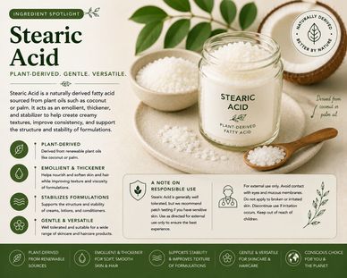 Stearic acid flakes with natural plant oil ingredients 