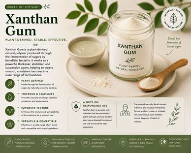 Xanthan gum powder with gel texture skincare formulation 