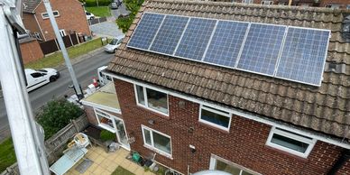 Cherry picker over solar panels