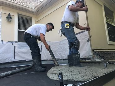 Concrete placement on a balcony restoration project.  Colleyville, TX 

