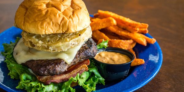 The Fried Green Tomato Burger - a local favorite!