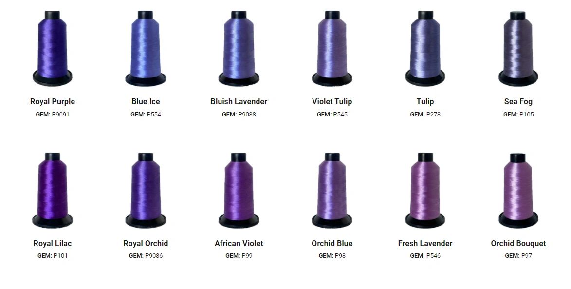 GEM Embroidery Thread Purple Colours