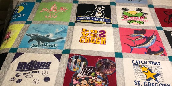 T-shirt quilts made at Bay Area Quilts.  All sizes and designs available.
