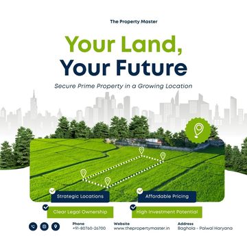 Advertisement for secure land investment with strategic locations and affordable pricing.