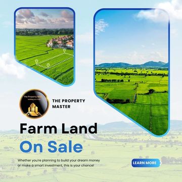 Farm land for sale with scenic green fields and investment opportunity.