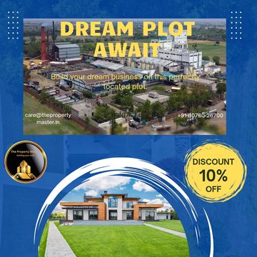 Ad for purchasing a prime plot with 10% discount and contact details.