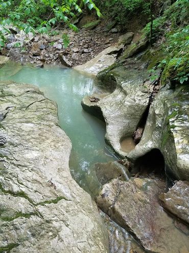 Limestone creek bed and falls
