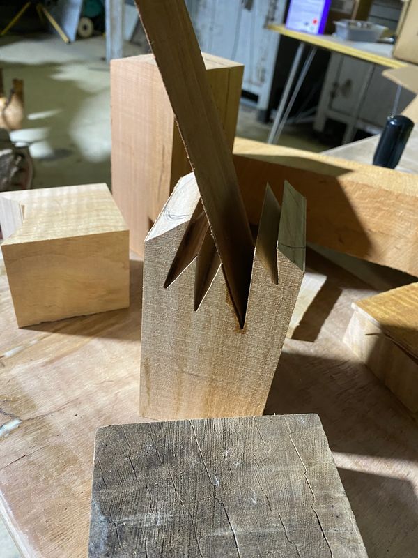 Bandsaw cuts and timber inlays - #kustomgritmalletchallenge