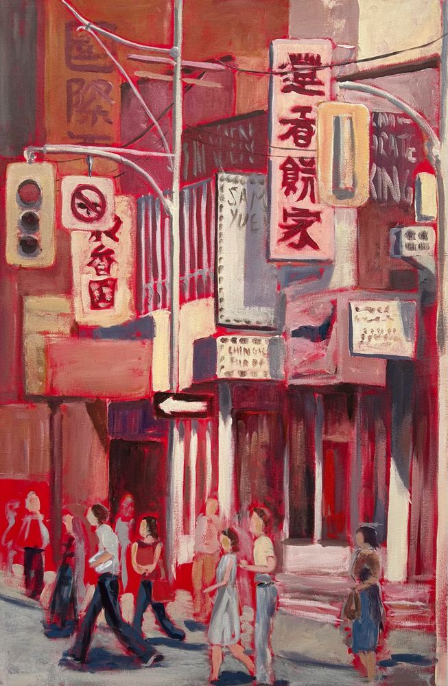 Painting Red Tones of Chinatown with Chinese Characters