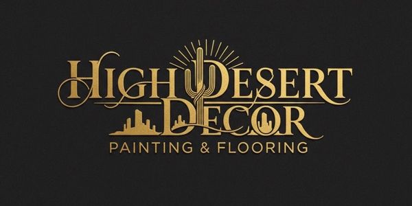 Elegant gold logo for High Desert Decor painting and flooring.