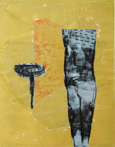 Yong Look Kim-Lambert_Contemporary Canadian Artist_Monoprint with chine colle_Yellow