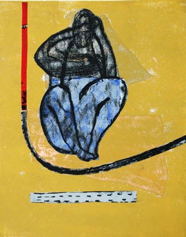 Yong Look Kim-Lambert_Contemporary Canadian Artist_Monoprint with chine colle_Yellow