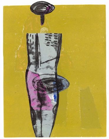 Yong Look Kim-Lambert_Contemporary Canadian Artist_Monoprint with chine colle_Yellow