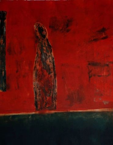 Yong Look Kim-Lambert_Contemporary Canadian Artist_Monoprint with chine colle_Red