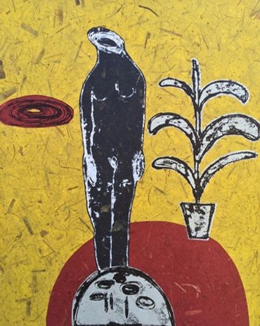 Yong Look Kim-Lambert, Printmaking, silkscreen and chine colle on have made paper, Serigraphie et ch