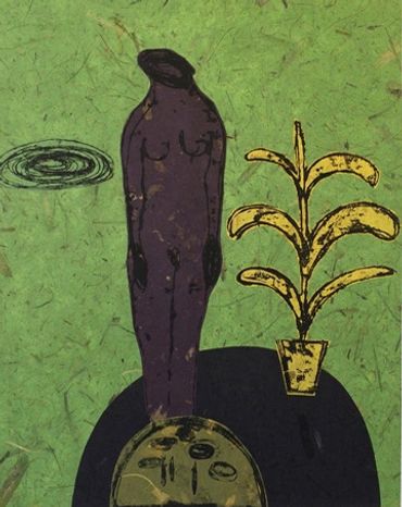 Yong Look Kim-Lambert, Printmaking, silkscreen and chine colle on have made paper, Serigraphie et ch