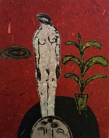 Yong Look Kim-Lambert, Printmaking, silkscreen and chine colle on have made paper, Serigraphie et ch