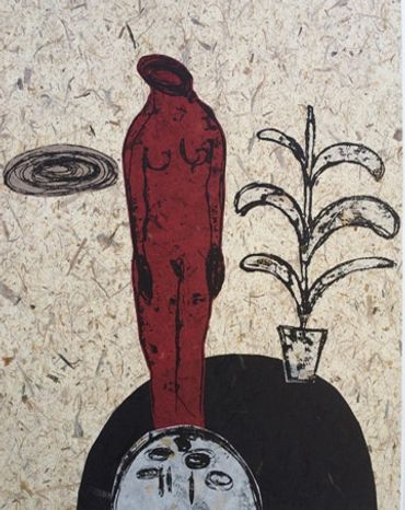 Yong Look Kim-Lambert, Printmaking, silkscreen and chine colle on have made paper, Serigraphie et ch