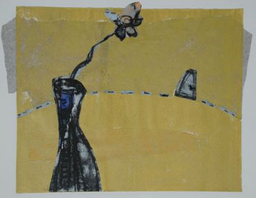 Yong Look Kim-Lambert_Contemporary Canadian Artist_Monoprint with chine colle_Yellow